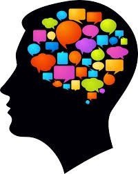 Image of head and speech bubbles inside