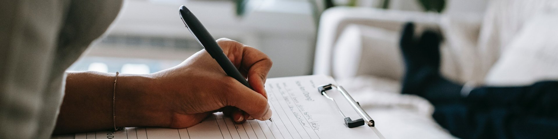Woman filling application